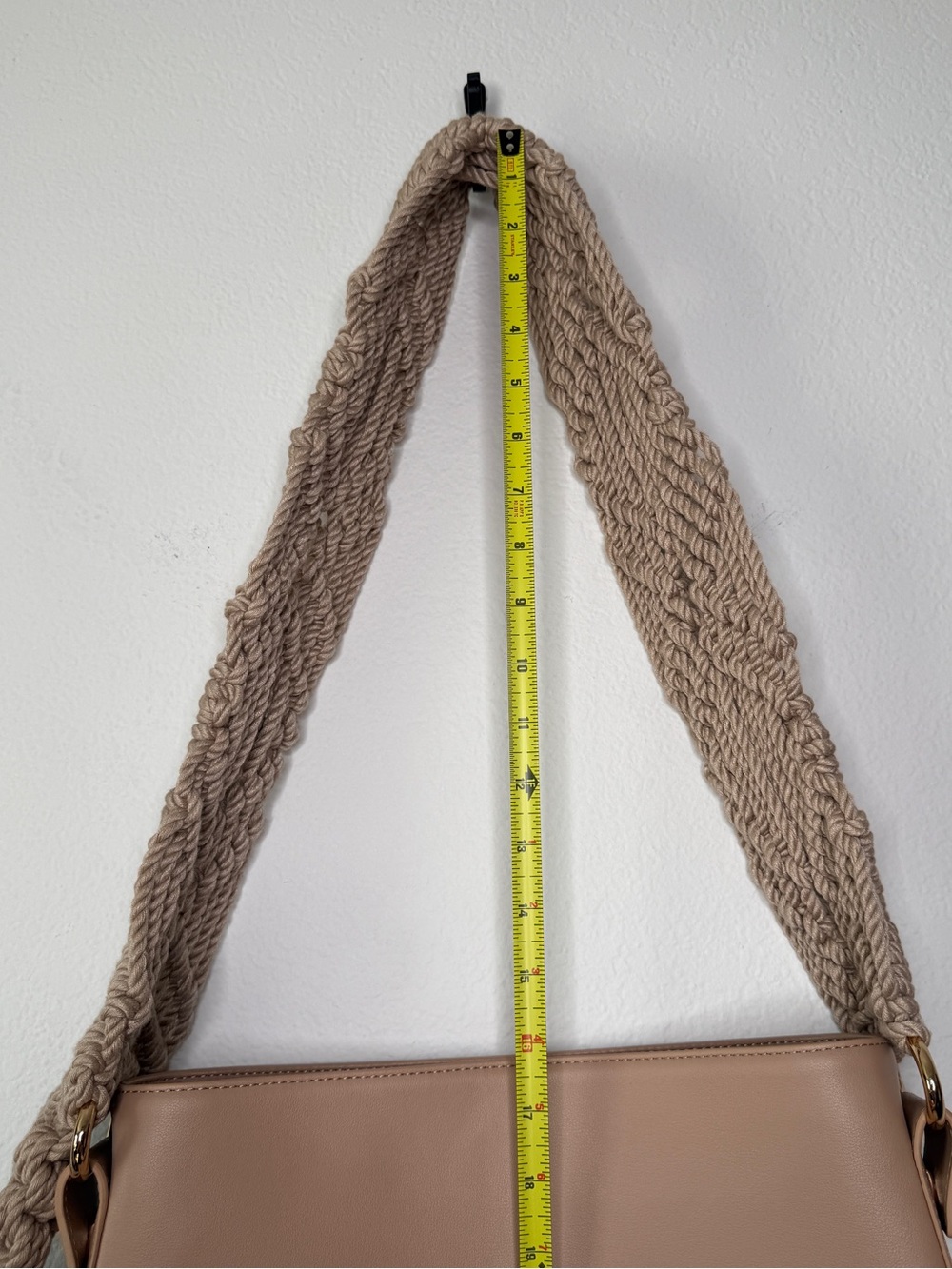 Jonathan Simkhai Shoulder Bag Britt Macrame Strap Blush Beige Gold Hardware - Picture 13 of 15